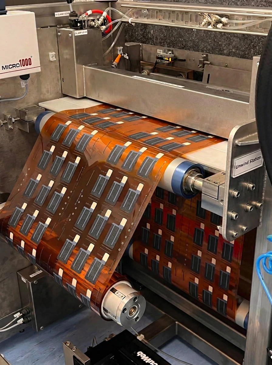 Large sheet of flexible Gii battery electrode patterns