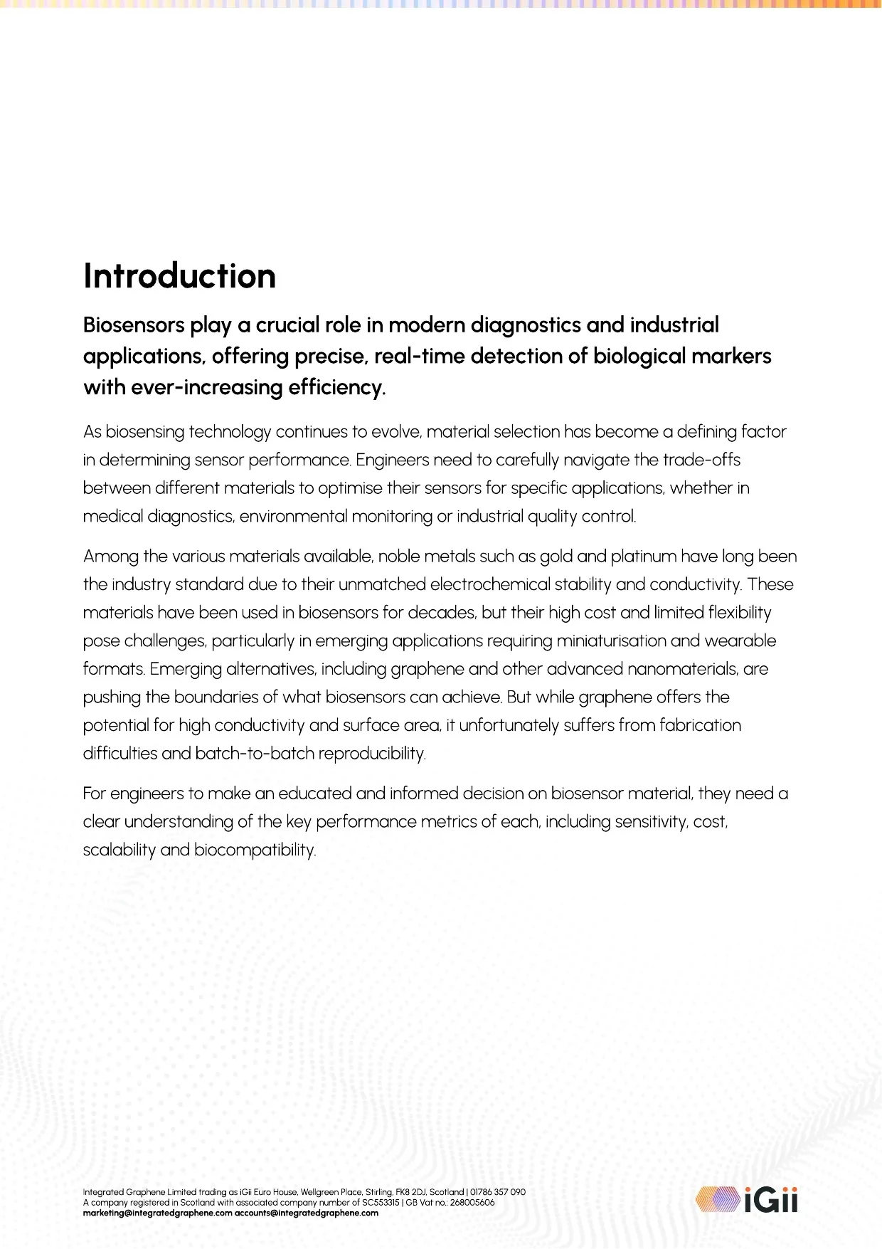 Comparing Biosensor Materials — page 2 of 7