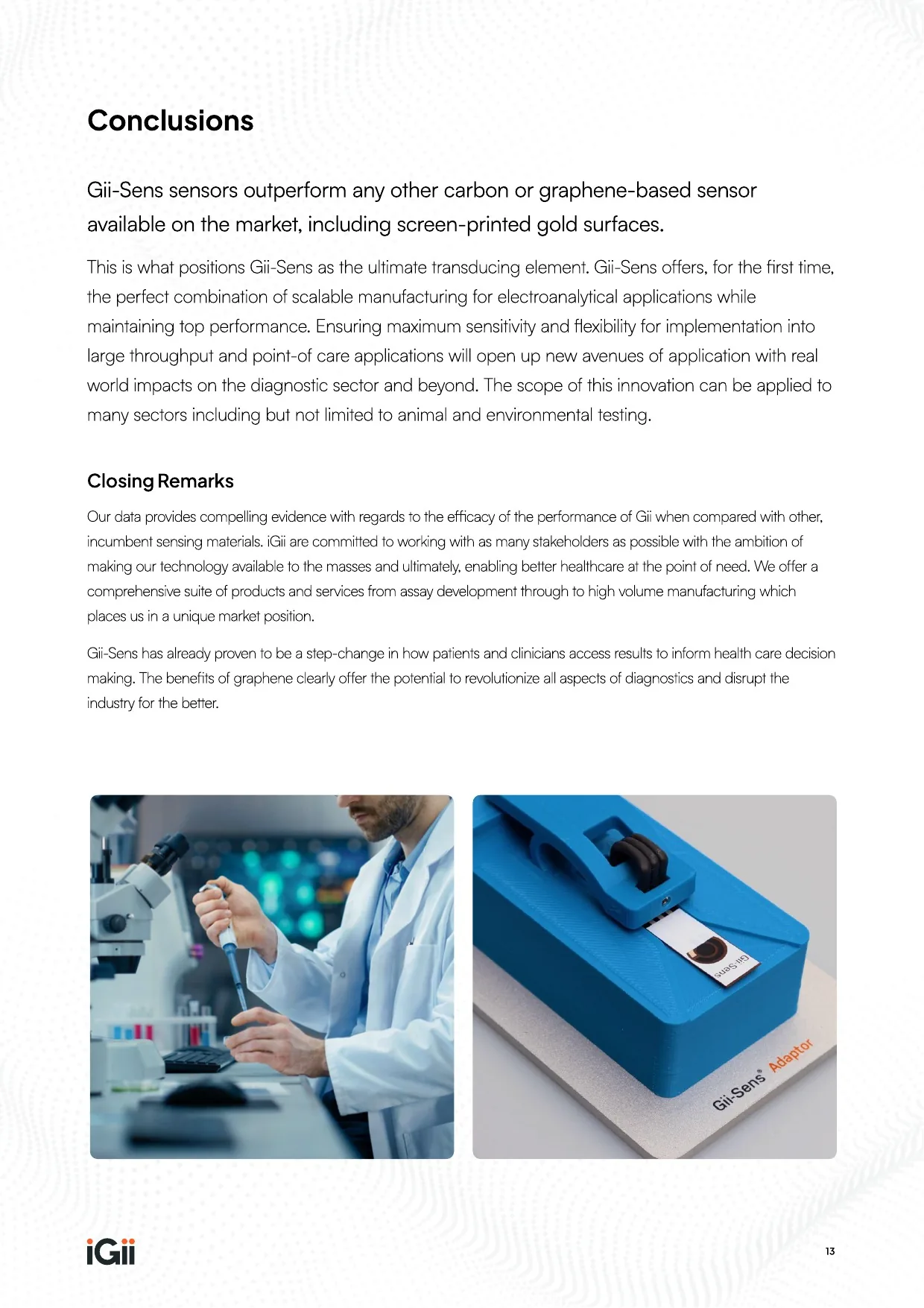 Gii-Sens Electrode Performance Comparison — page 13 of 14