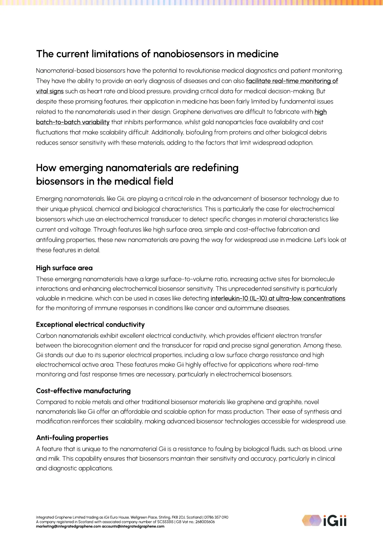 Nanomaterial-based Biosensors and the Future of Medicine — page 3 of 5